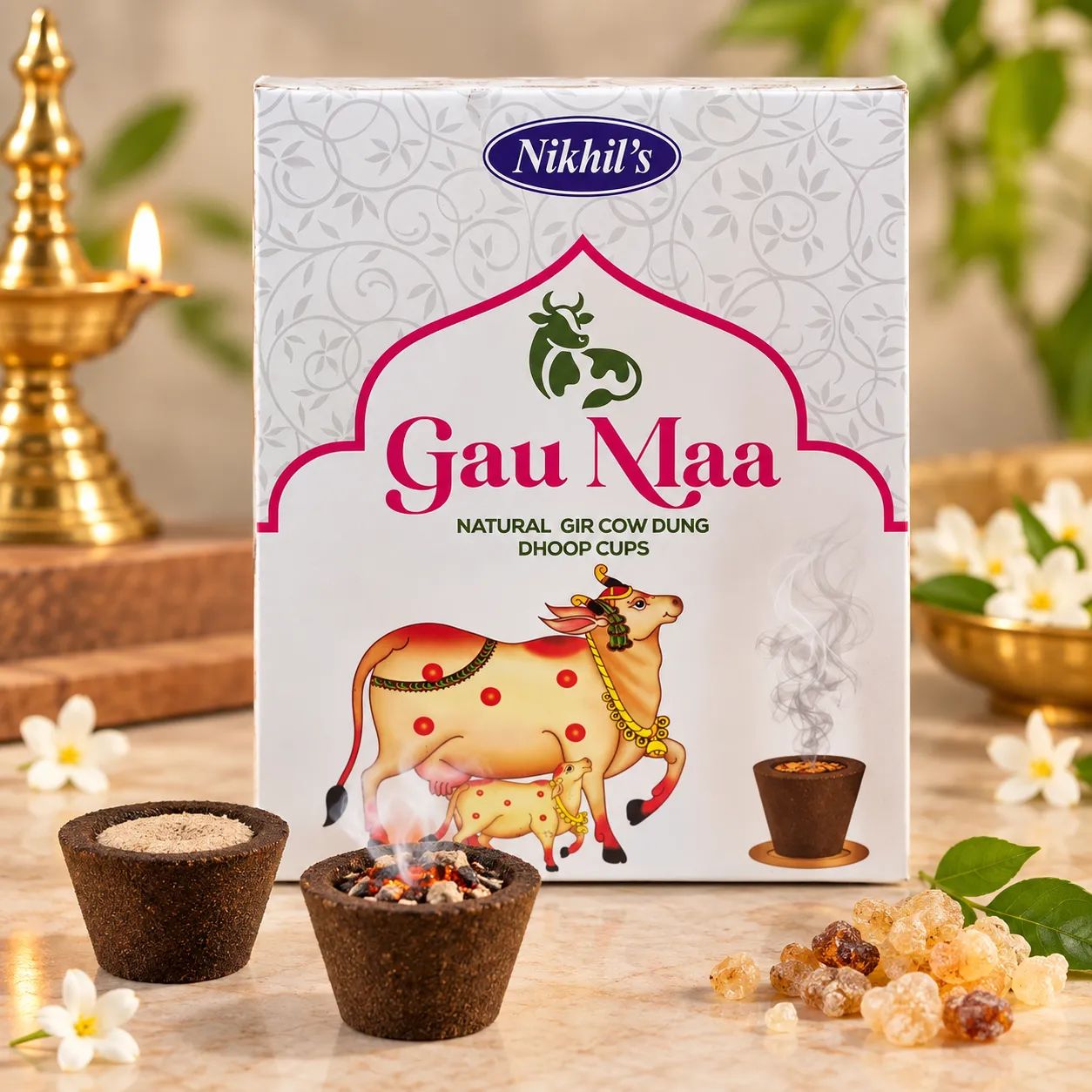 Gau Maa - Natural Gir Cow Dung Dhoop Cups Nikhil at Kokanvedh Sangameshwar