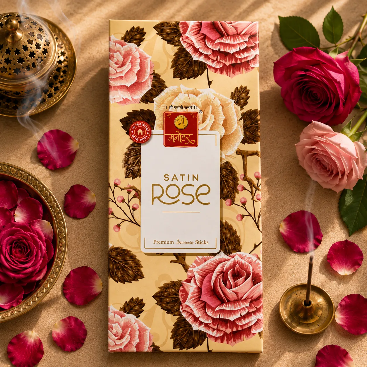 Satin Rose - Premium Agarbatti Manohar at Kokanvedh Sangameshwar